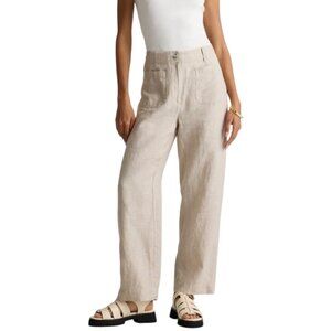 Quince 100% European Linen Patch Pocket Wide Leg Pants Flax | Size 6
